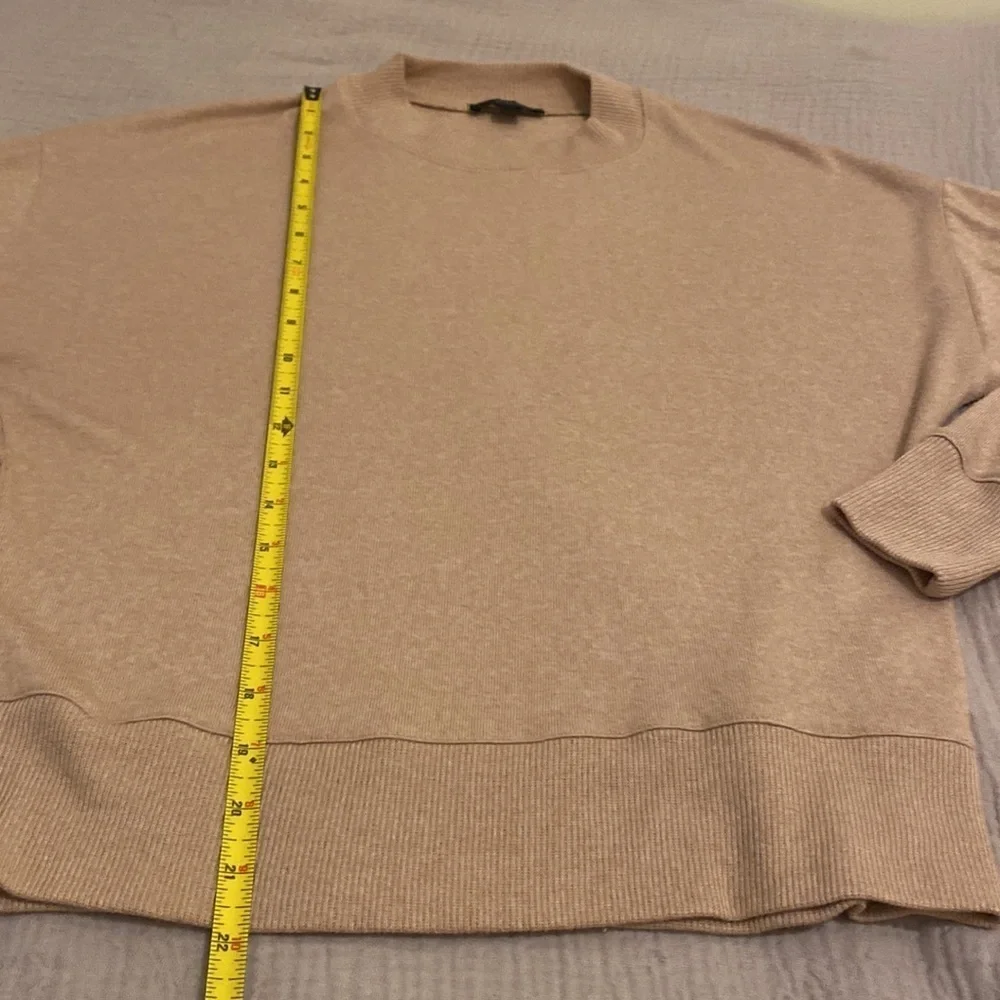 J.Crew lyocell mock neck tan pullover sweater. Size S . Style AB715